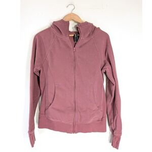 Savvi Mauve Full Zip Hoodie; Thumbholes, Pockets, Logo